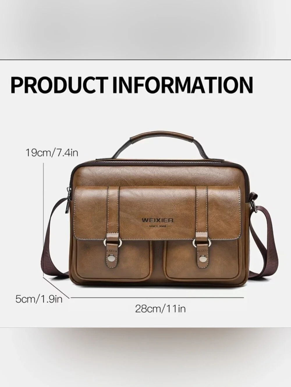 Men’s Leather Top-Handle Bag in Brown